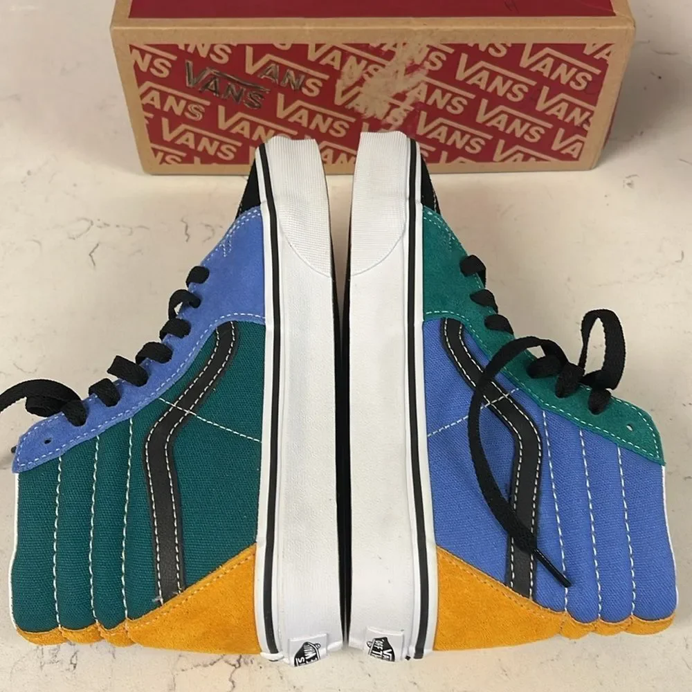 Vans Sk8-Hi Black, Teal, and Blue High-Top Sneakers Unisex Women’s 6.5 Worn Once